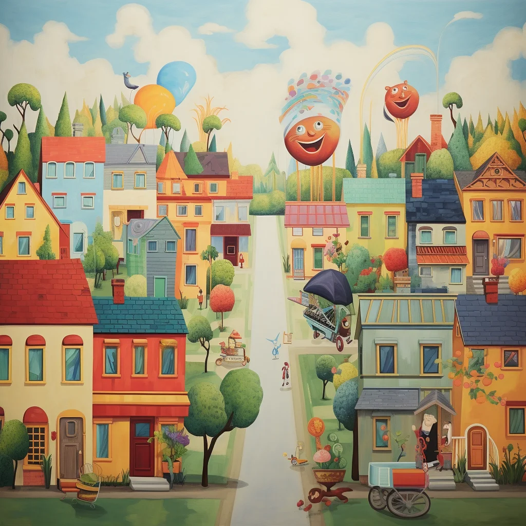 Happy and cheerful neighborhood