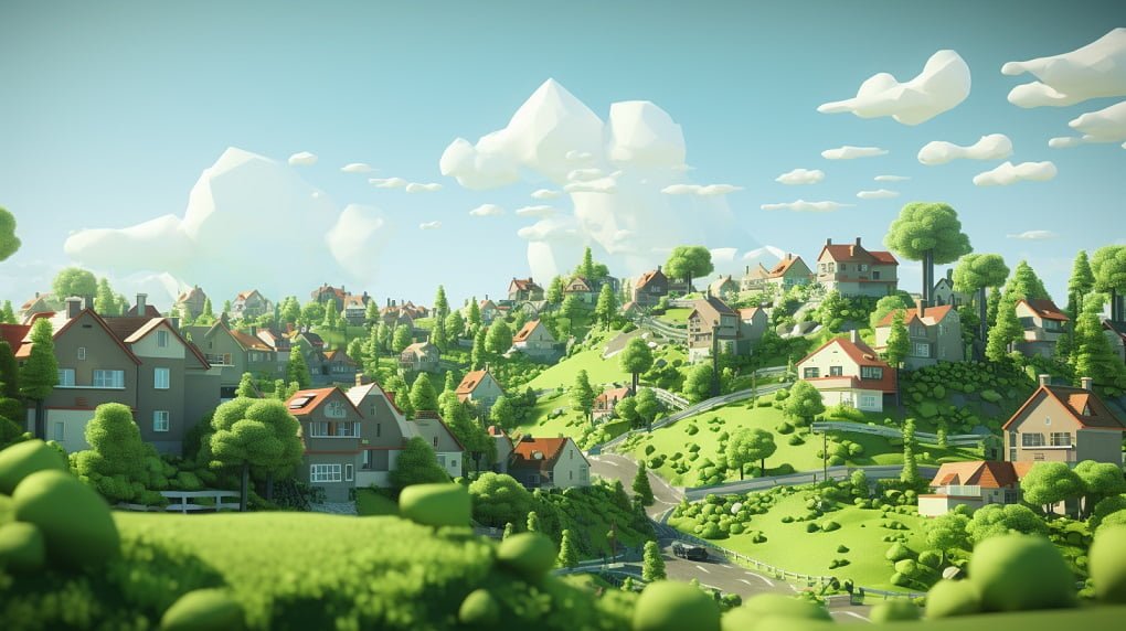 Happy and greenery neighborhood
