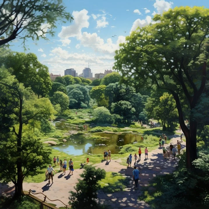 Large park or outdoor area at a gated and guarded community